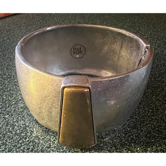 The Sak Silver Metal Cuff Bracelet With Brass Accent: New - Picture 1 of 5